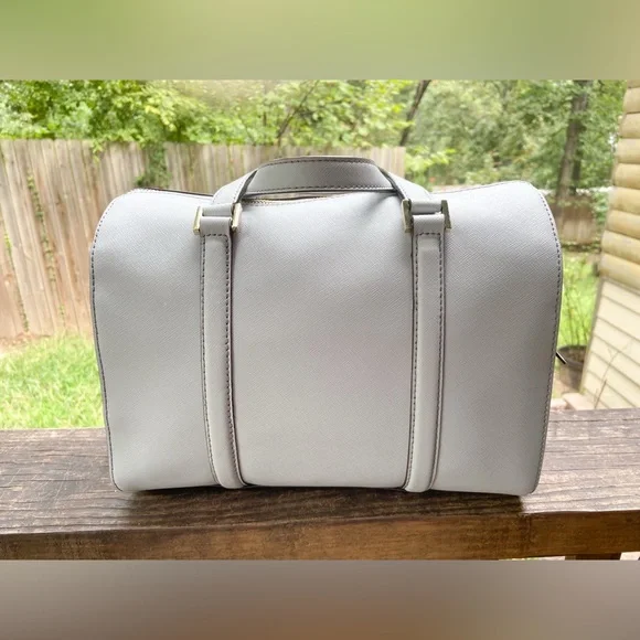 Kate Spade Light Smoke Gray Leather Structured Newbury Lane Satchel NWT - Picture 15 of 17